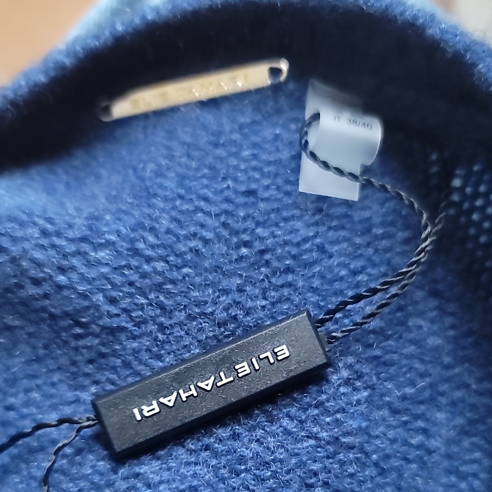 Elie Tahari Blue Button-Up Cardigan - Picture 2 of 4